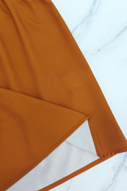 V Neck Puff Sleeve Gradient Color Maxi Dress GYLY 11265