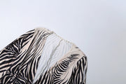 Deep V Neck Long Sleeve Print Jumpsuit XEF K25S89517