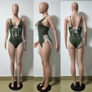 Sexy Lace Up Hollow Out One Piece Swimsuits BN 9079