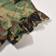 Camouflage Printed Ruffle Sleeve Jacket GNZD 9151TD