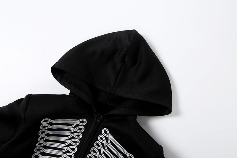 Zipper Hooded Long Sleeve Coat GZJQ K6C13111A