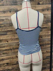Stripe Print Sling Tank Top GYWO 2703