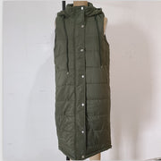 Plus Size Solid Hooded Single Breasted Cotton