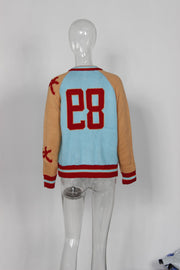 Fashion Letter Zipper Casual Sweater Coat YWXS XS XSL502