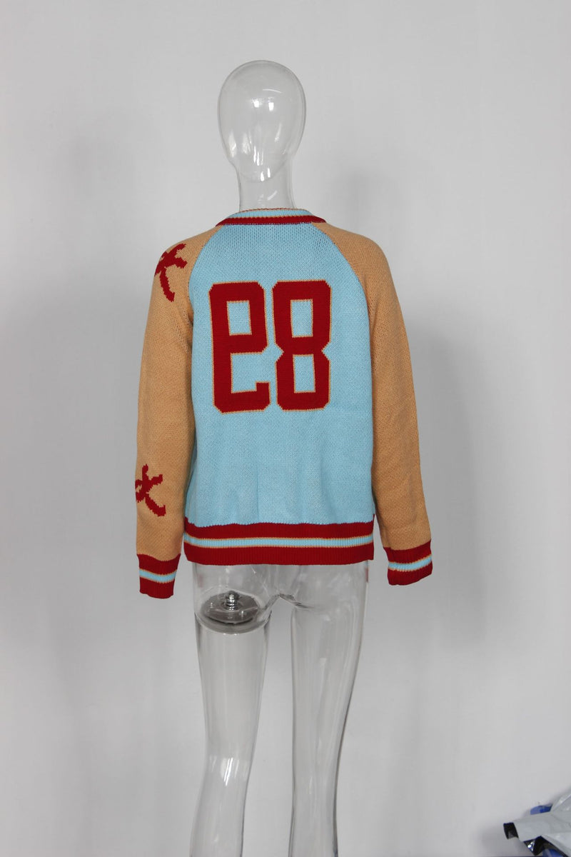 Fashion Letter Zipper Casual Sweater Coat YWXS XS XSL502