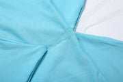 Solid Color V Neck Backless T Shirt GYME K6L06899A