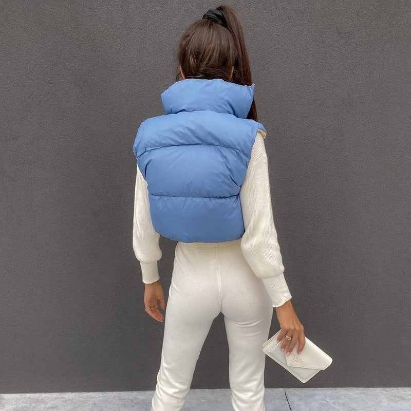 Reversible Wear Zipper Vest Warm Cotton Jacket GBTF 8099DN