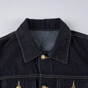 Long Sleeve Single Breasted Denim Shirt Jacket GPKJ MR38868