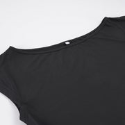 Slash Shoulder Short Sleeve Mini Dress GPKJ MR49536