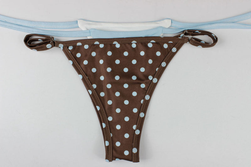 Polka Dot Print Contrast Color Bikinis Swimsuit YWXS K26L2139