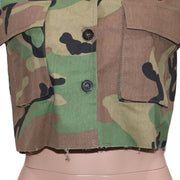 Camouflage Print Lapel Sleeveless Vest SH 390511