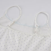 Polka Dots Print Lace Patchwork Sling Romper GPKJ MR49017