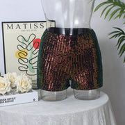 Sequin Leopard Print Shorts GYHF 51437PHD