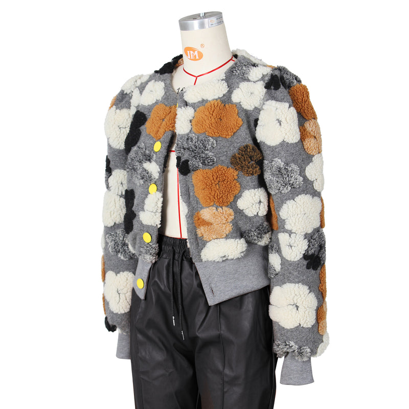 Floral Single breasted Short Coat ZSD 0562