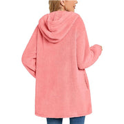 Plush Hooded Button Pocket Casual Coats GYOU CX826