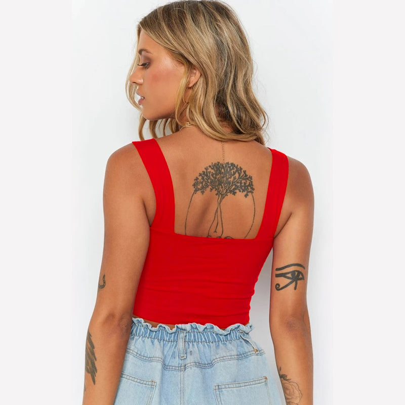 Sexy Solid Color Sleeveless Tank Tops YMYF 0893