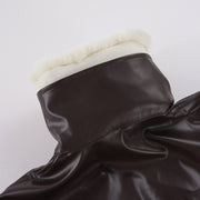 Fur Collar Zipper Leather Jacket GPKJ MR51470