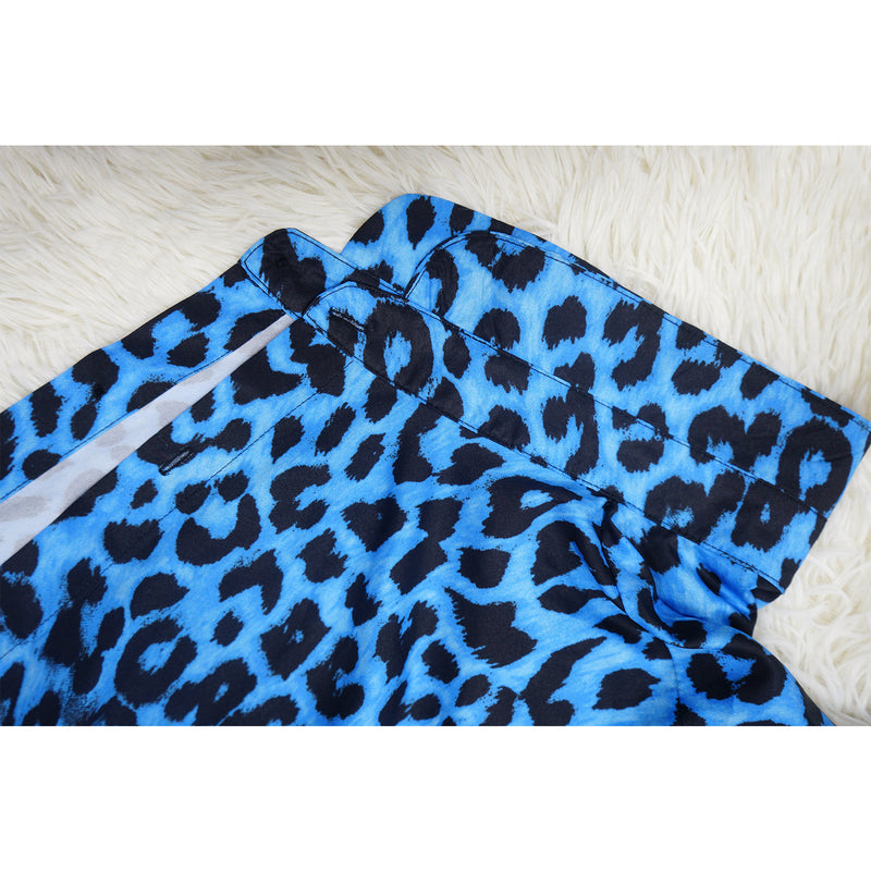 Leopard Print Long Sleeve Long Shawl Top YF 10620