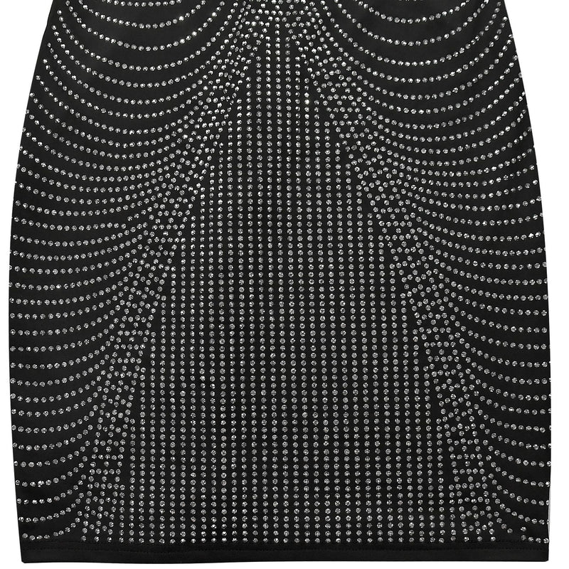Sexy Deep V Neck Hot Drill Mini Dress BY 7348