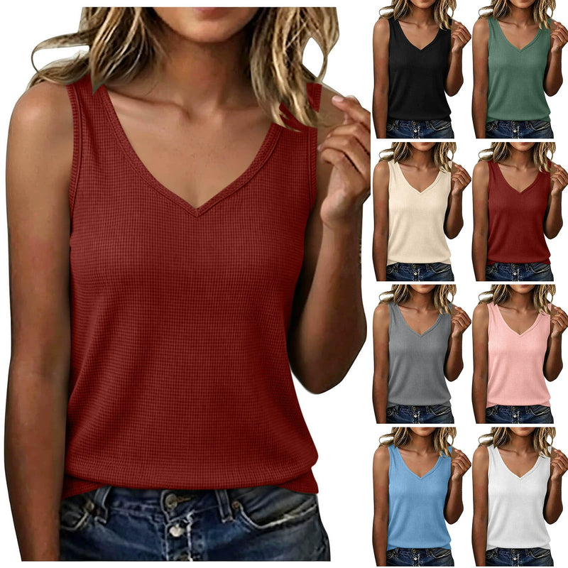 V Neck Knits Sleeveless Tank Top GYZY 9033