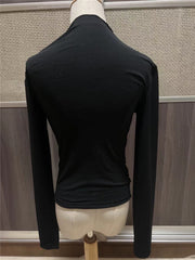 Long Sleeve Ruched T Shirt GZYF 1007