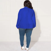 Plus Size Solid Lapel Long Sleeve Small Blazer Jacket NNWF 7899