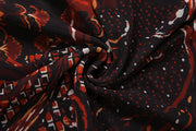 Long Sleeve Print Tie Up Split Maxi Dress XEF K6D13727A