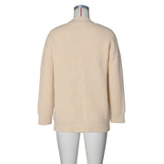 Long Sleeve V Neck Single breasted Sweater ZSD 0338