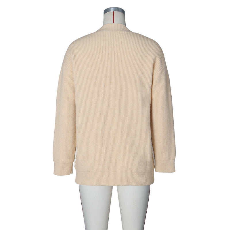 Long Sleeve V Neck Single breasted Sweater ZSD 0338