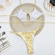 Retro Print Bikini Sexy Two Piece Sets CASF 6027