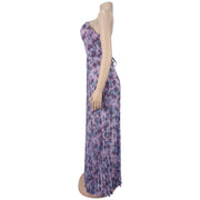 Floral Print Pleated Chiffon Maxi Dress BY 7751