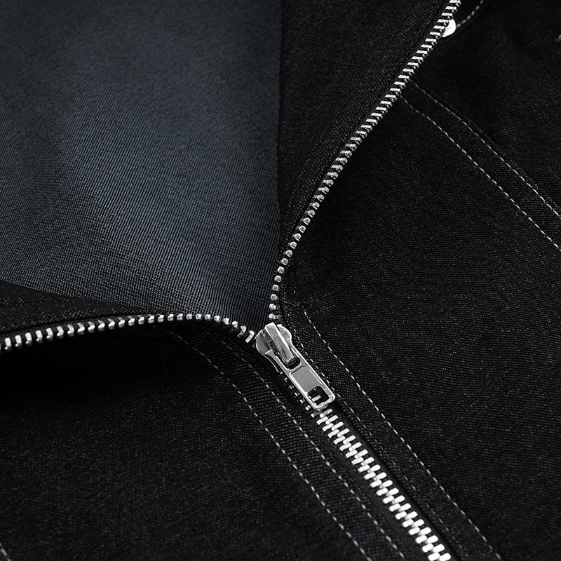 Imitation Denim Zipper Lapel Jacket GPKJ MR50759