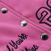 Fashion Letter Embroider Print Patchwork Baseball Jacket FL 23524