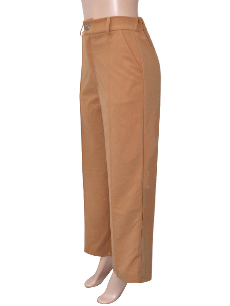 Loose Solid Color Straight Suit Pants SH 391409