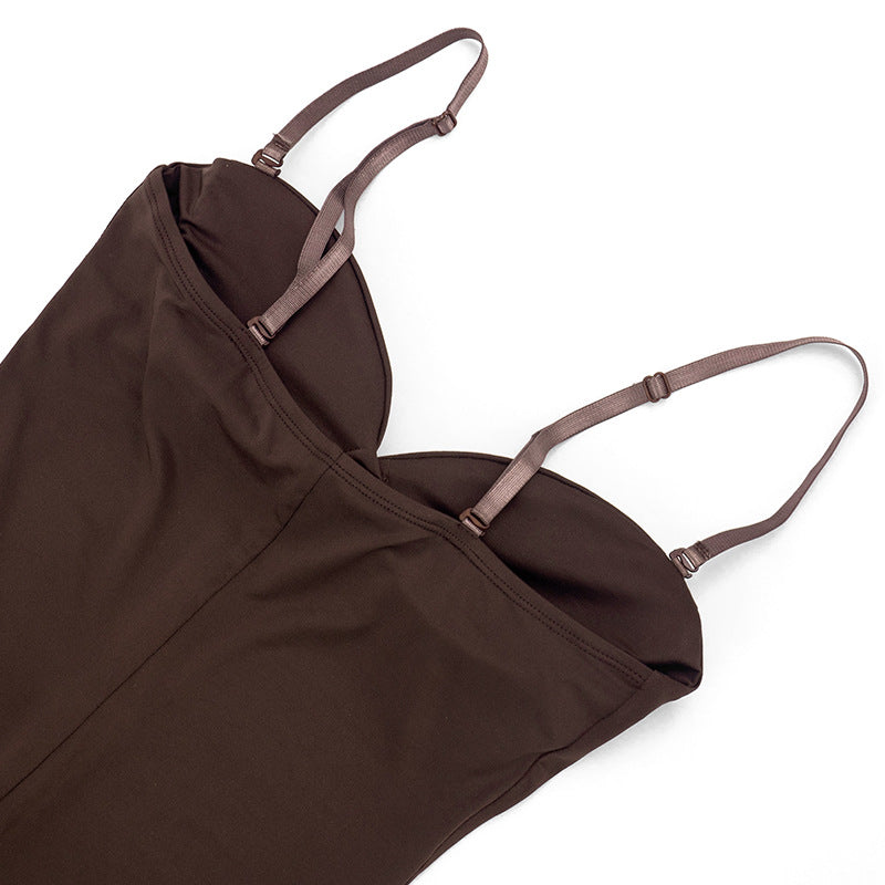 Sling Solid Color Tight Jumpsuit GDSF Q26JP012