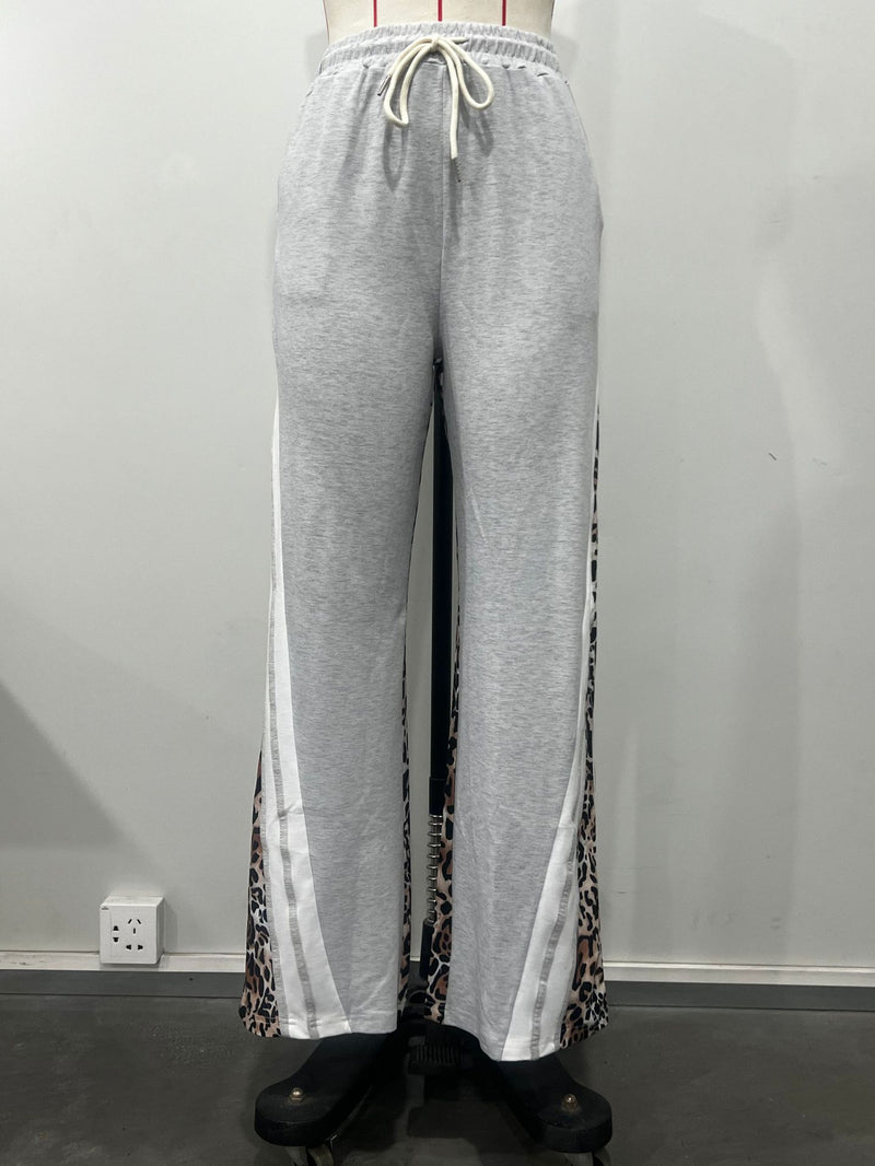 Leopard Print Patchwork Loose Sweatpant OD 8719