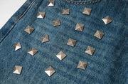 Plus Size Rivet Detail Straight Leg Jeans GYLN 4689