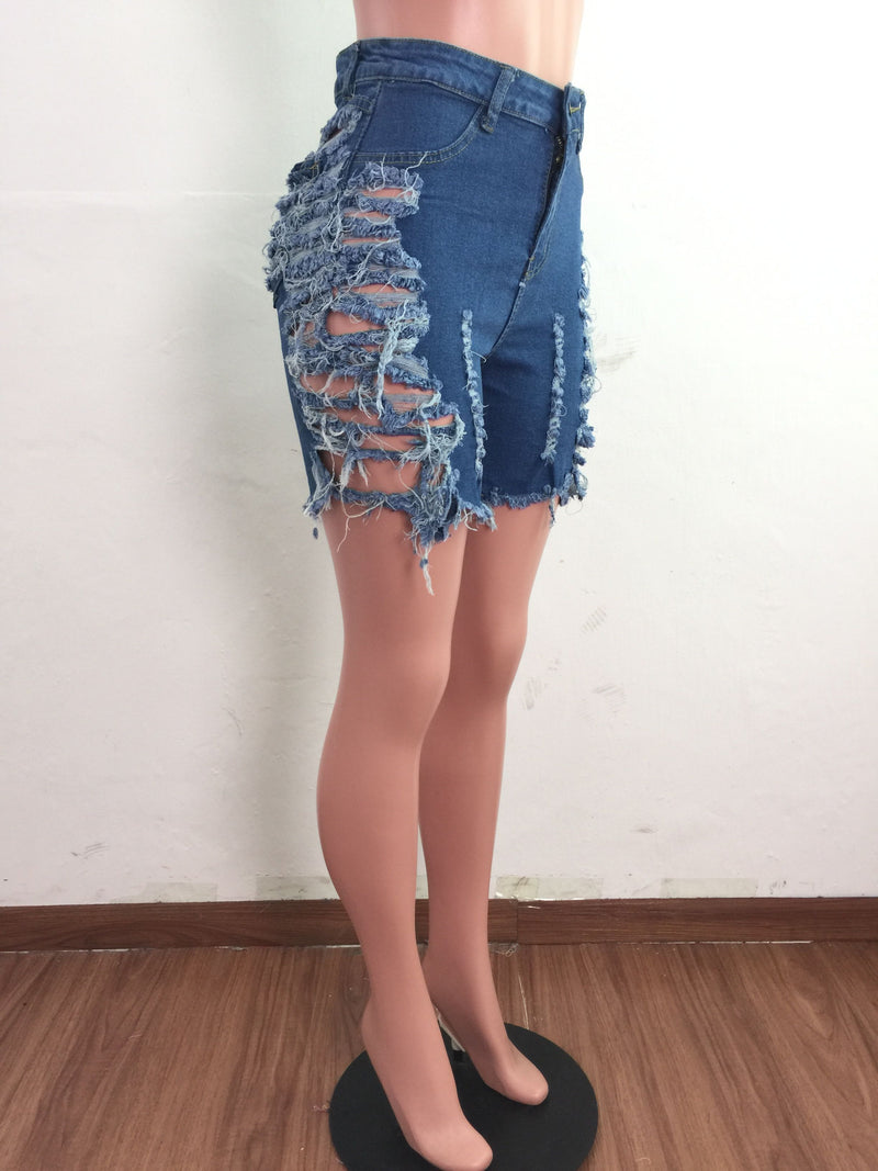 Casual Denim Ripped Hole Jeans Shorts LA 3283