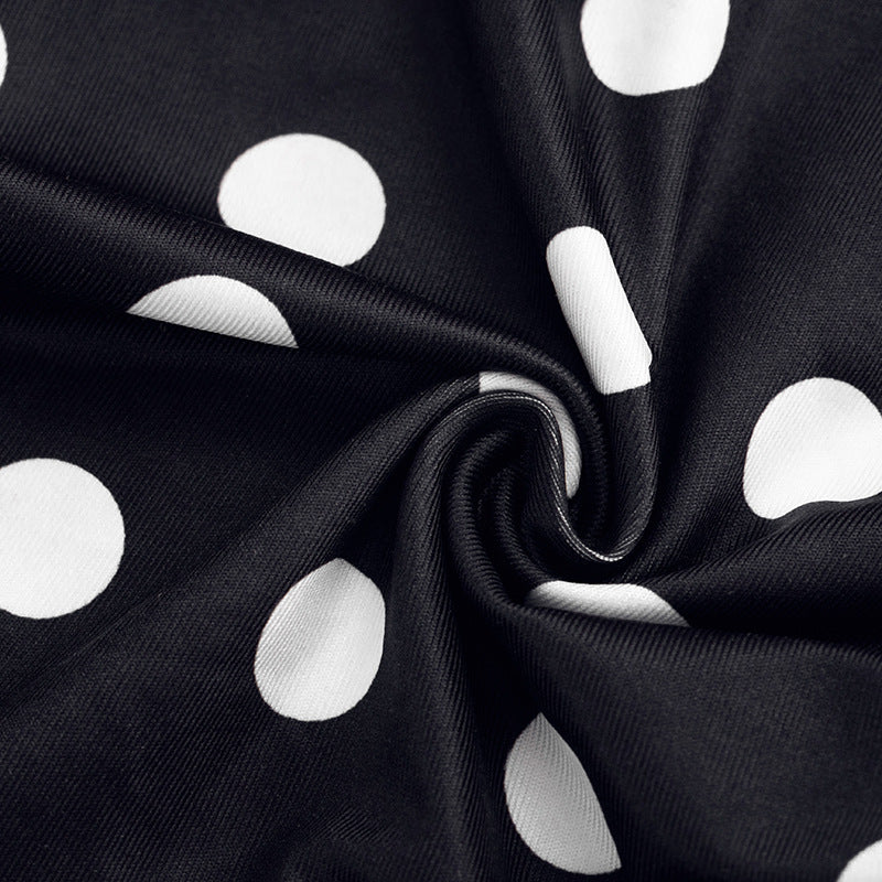 Polka Dots Print Backless Seventh Jumpsuit GSZM C26JP124