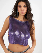 Sleeveless Sequin T Shirt GZYY J24338