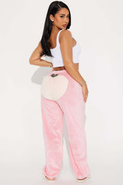 Sport Elastic Waist Loose Velour Pants MUE 8077