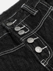 Plus Size Washed Wide Leg Seventh Jeans GYLN 0642