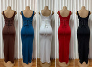 Square Neck Sleeveless Maxi Dress GADE 11453