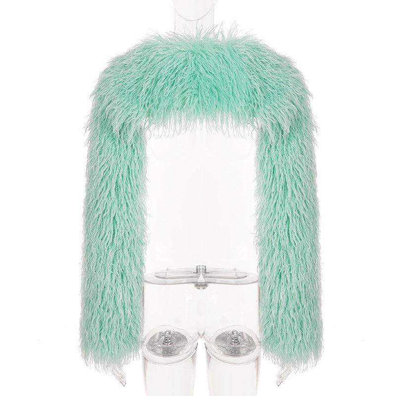 Furry Long Sleeve Ultra Short Jacket GPKJ MR51578