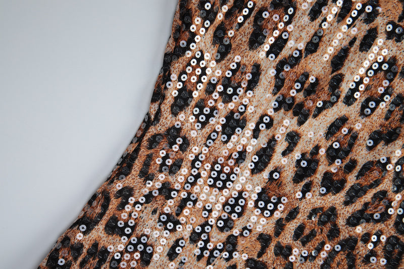 Leopard Print Sequin Mini Dress LJSF D6521732X