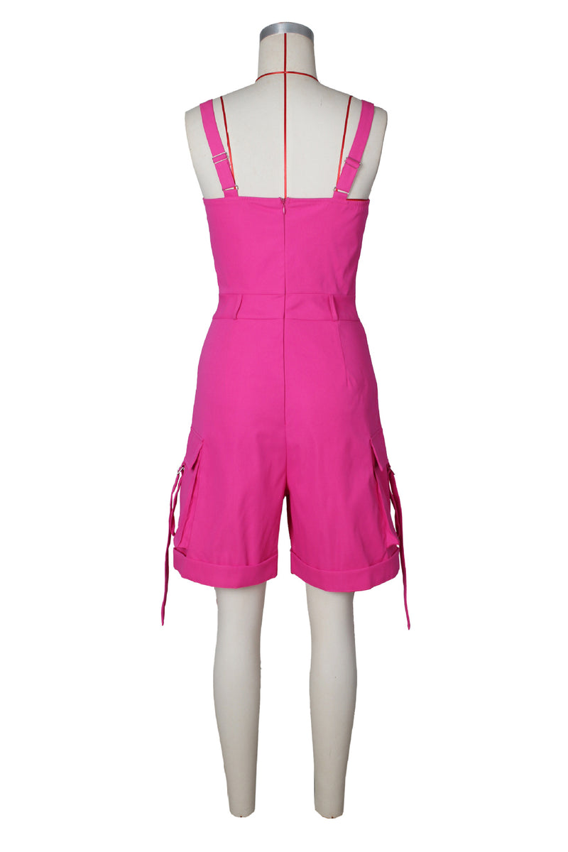 Solid Color High Waist Romper ZSD 0783