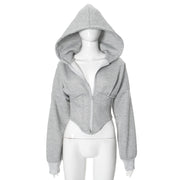 Casual Long Sleeve Zip Up Hooded Coats GSBD G24TP143