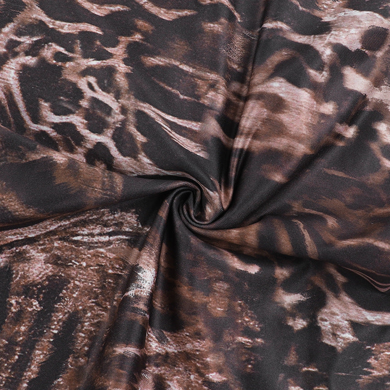 Leopard Print V Neck Romper FL YL25066MHO