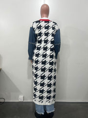 Patchwork Cardigan Double Layer Thickened Sweater Jacket OD 8698