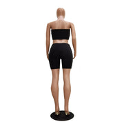 Casual Tube Top Shorts Two Piece Set TR 1028
